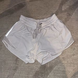 WHITE LULULEMON SHORTS
